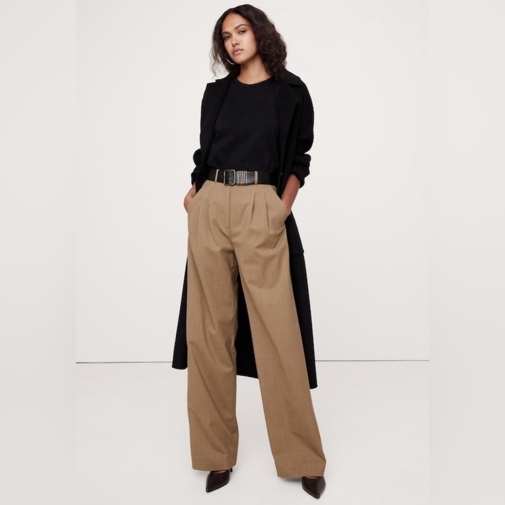 BANANA REPUBLIC HIGH-RISE WIDE-LEG WOOL PANT NWT!